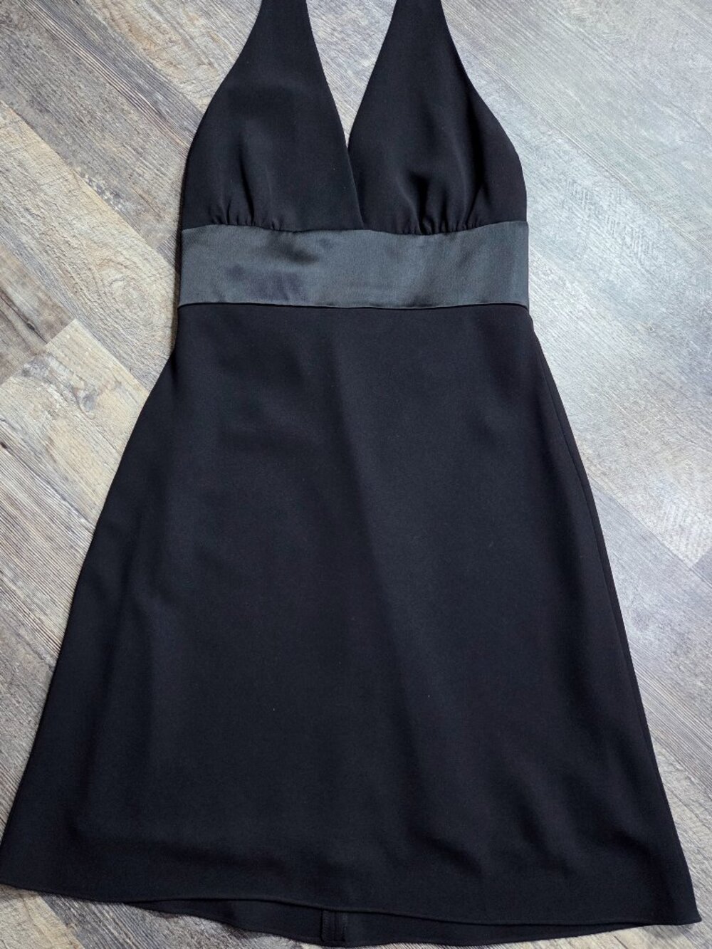 Black Halter Empire Waist Midi Dress Size 8 Jones New York